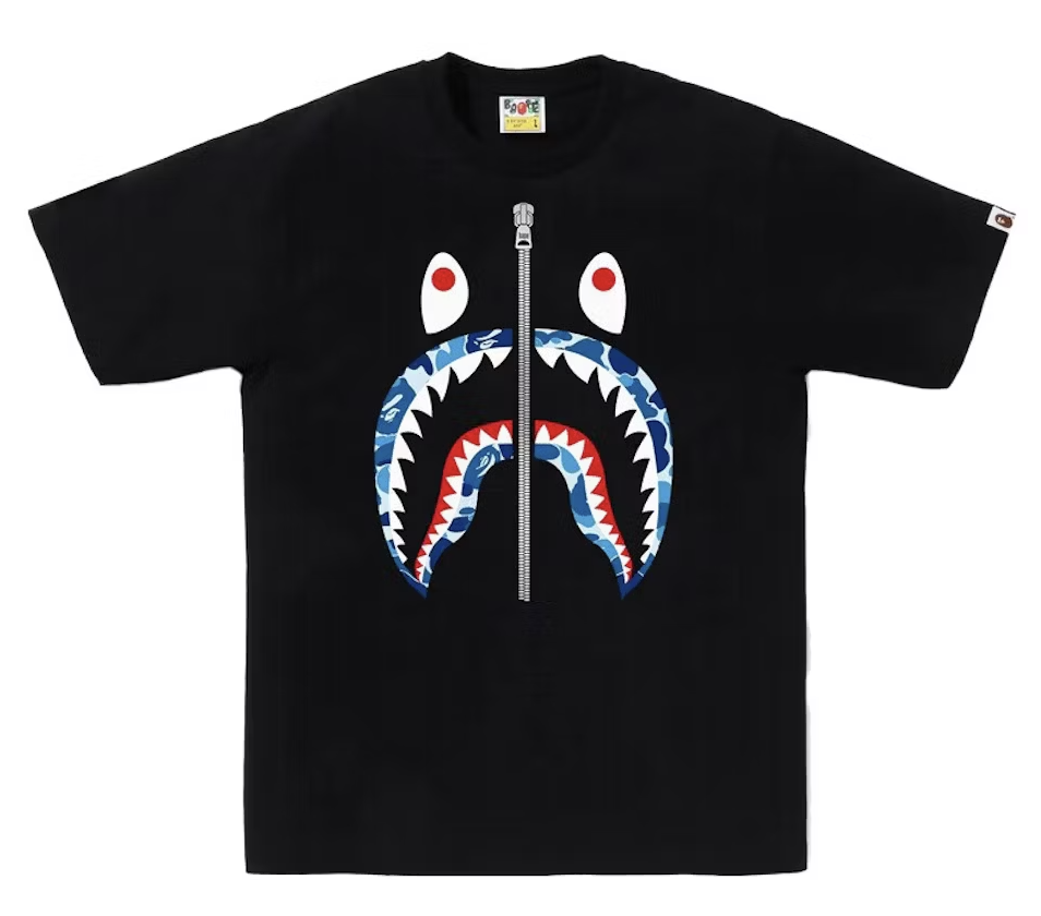 BAPE ABC Blue Camo Shark Black Tee (BF)