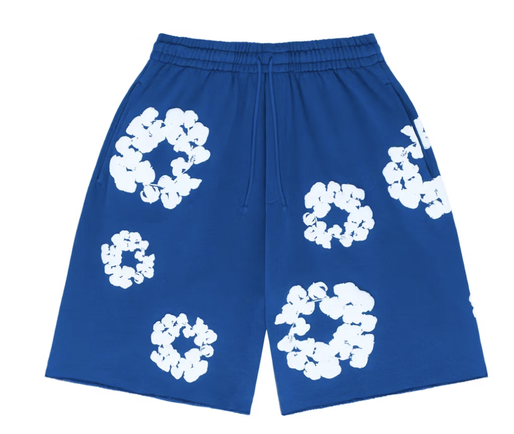 Denim Tears The Cotton Wreath Shorts Royal Blue