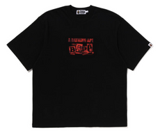 BAPE Black Text Graphic Tee