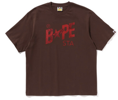 BAPE Brown Floral Camo Bape Sta Logo Tee
