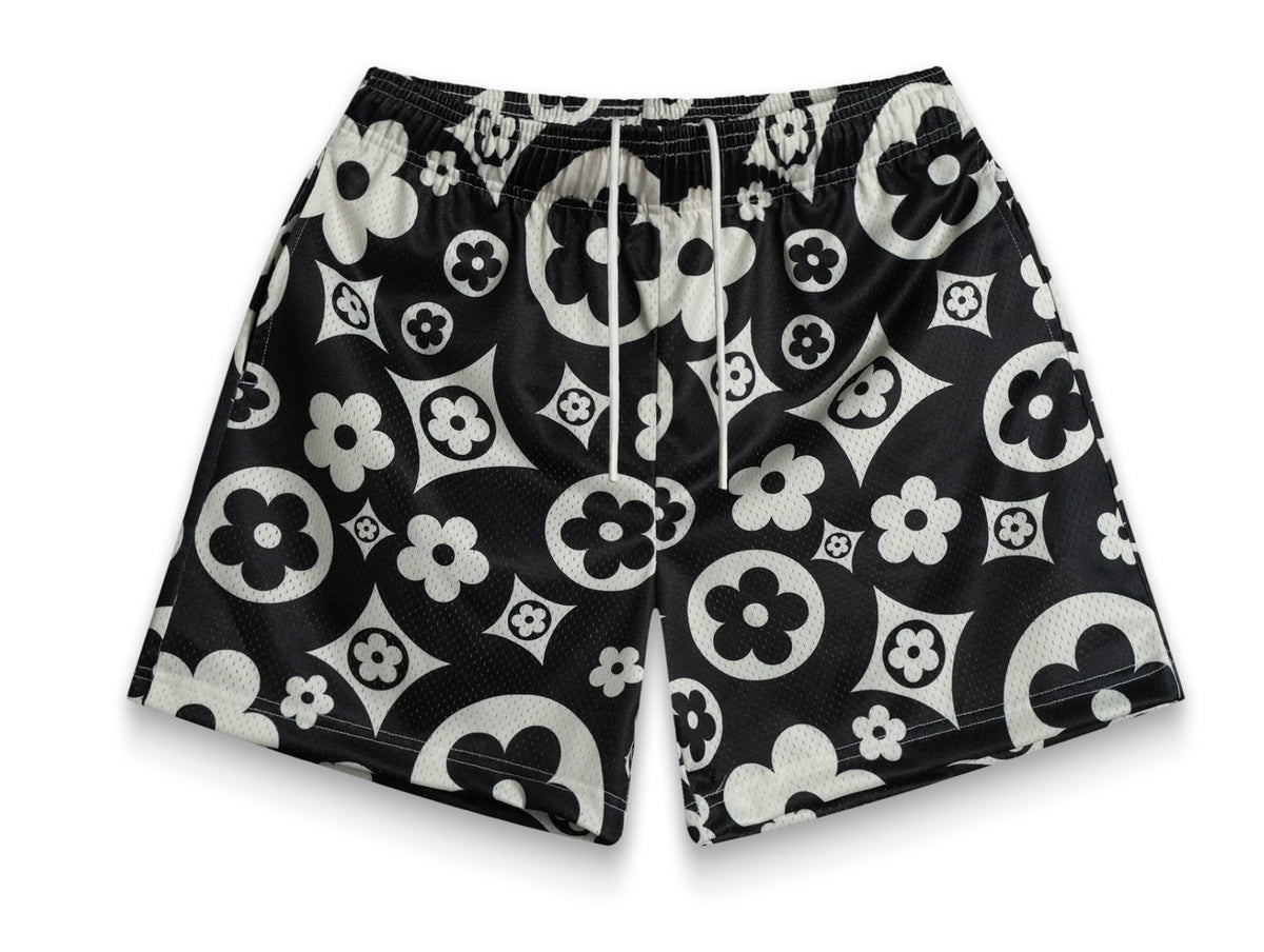 Bravest Studios Black Cream Flower Shorts