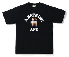 BAPE Check College Camo Black/Red Tee (SALE)