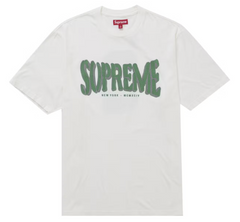 Supreme Flocked Washed S/S Top White