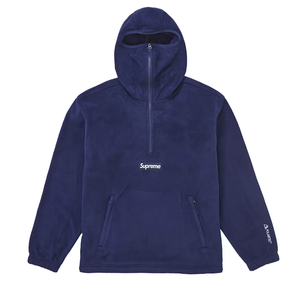 Supreme Polartec Facemask Half Zip Hooded Sweatshirt Navy