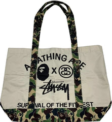 BAPE x Stussy Survival Of The Fittest Tote Bag 'Beige'