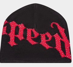 GODSPEED OG LOGO STUDDED BEANIE (BLACK/RED)
