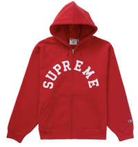 Supreme Champion Zip Up Hooded Sweatshirt Red