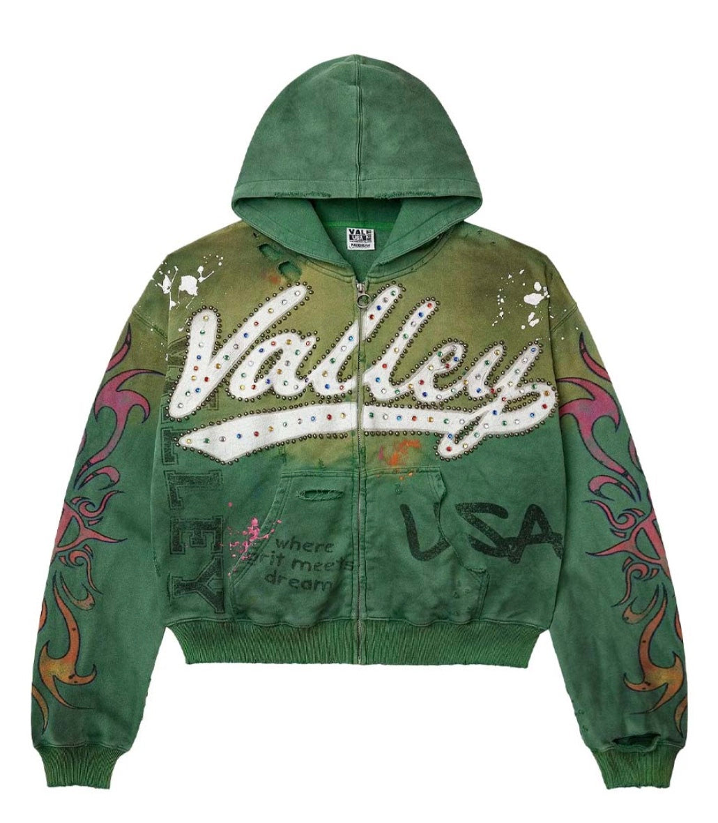 Vale Forever Inferno Zip Up Hoodie 'Green'