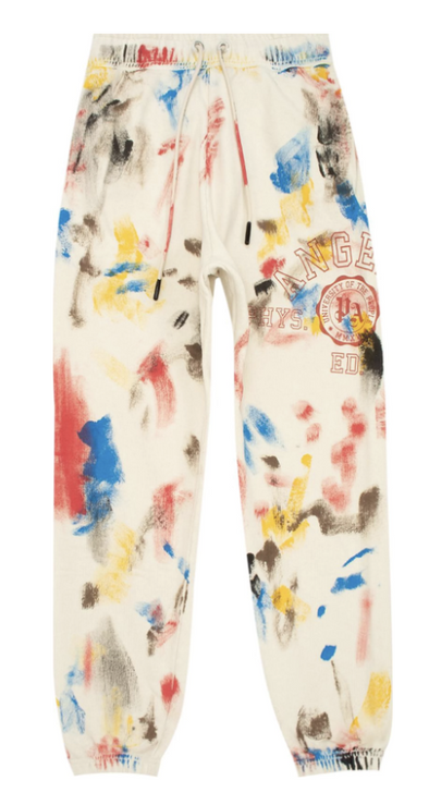 Palm Angels Painted College Sweatpants Off White/Red Pre-Owned
