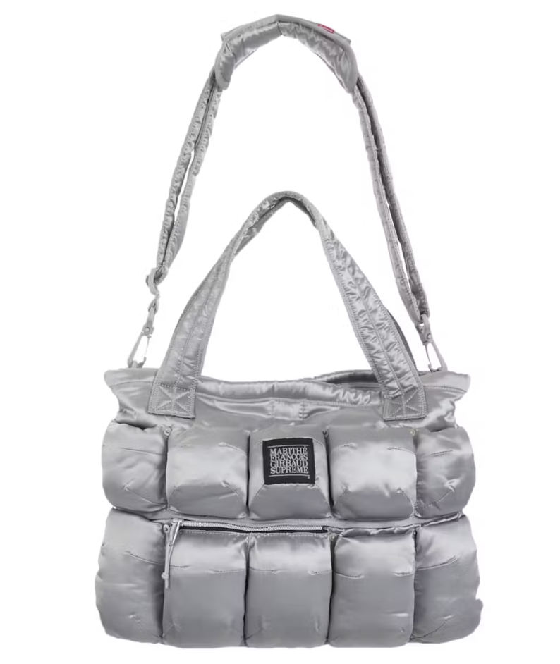 Supreme Marithé + François Girbaud Pokachu Puffer Tote Bag Silver