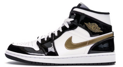 Jordan 1 Mid Patent Black White Gold Pre-Owned