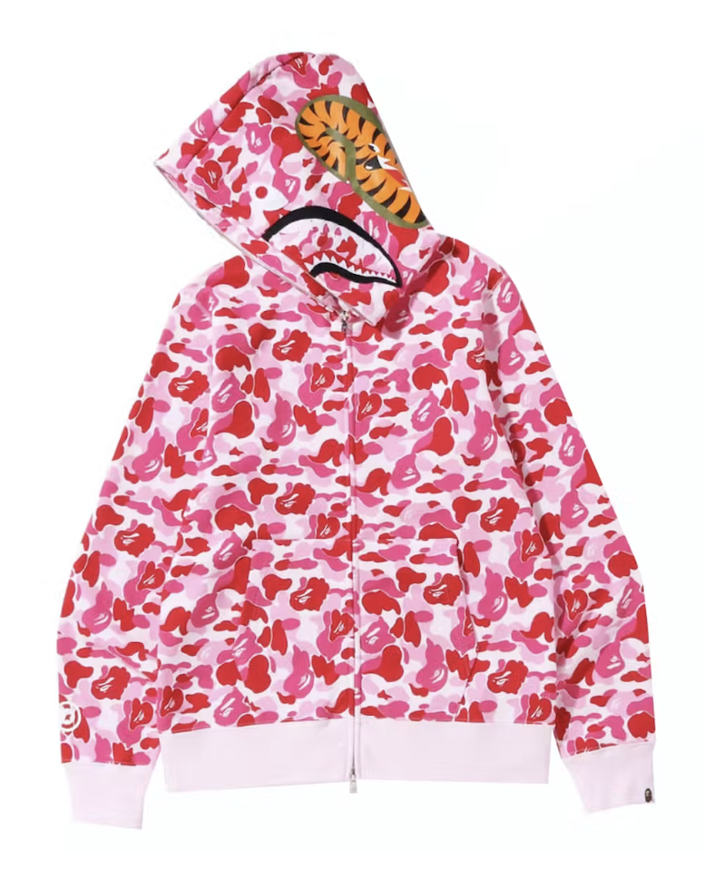 BAPE ABC Camo Shark Pink Full Zip Hoodie