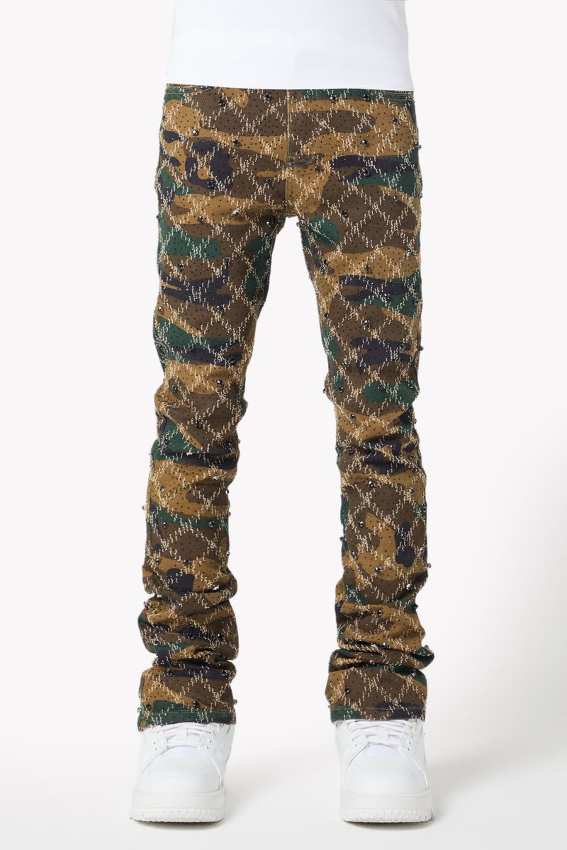 Guapi Camo Embellished Denim Pants