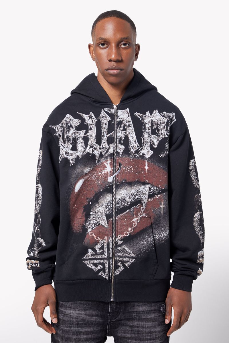 Guapi Black Chained Zip Hoodie