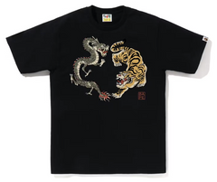 BAPE Japan Culture Tiger And Dragon Black Tee