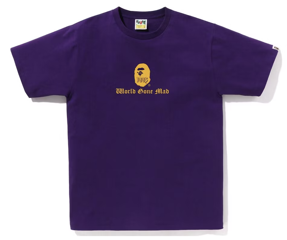 BAPE A Bathing Ape Logo Purple Tee