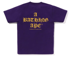 BAPE A Bathing Ape Logo Purple Tee