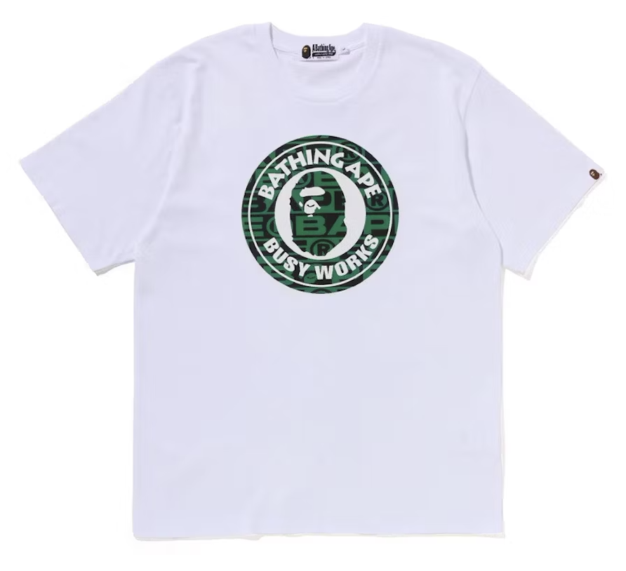 BAPE Lux Sport Pattern Busy Works White Tee (BF)