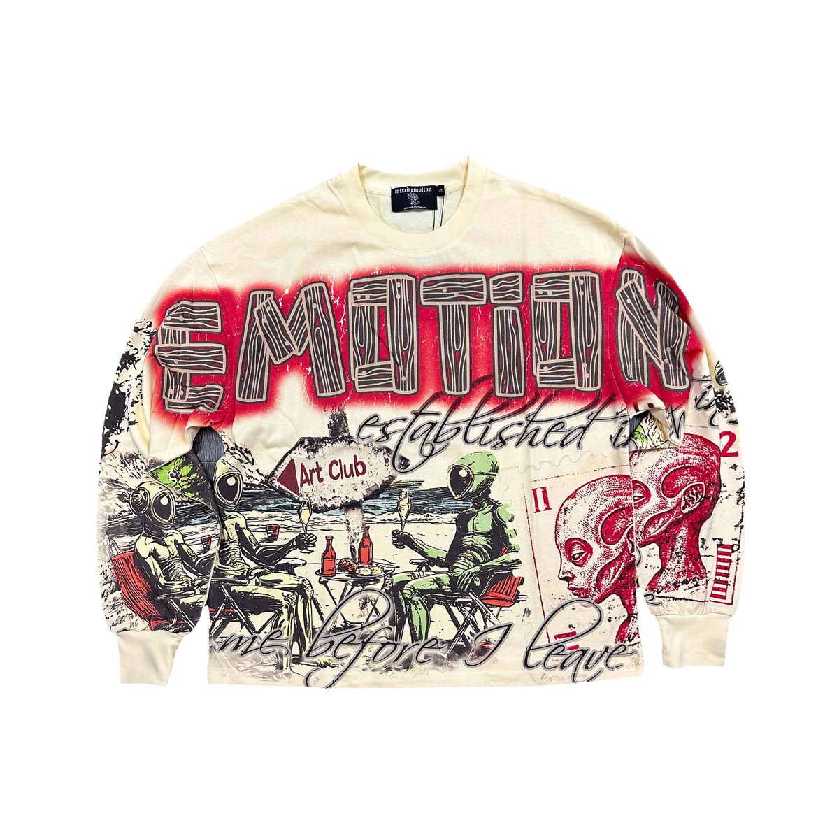 Mixed Emotion "Art Club" Cream Long Sleeve Tee