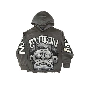 Mixed Emotion "Monster" Grey Cropped Hoodie