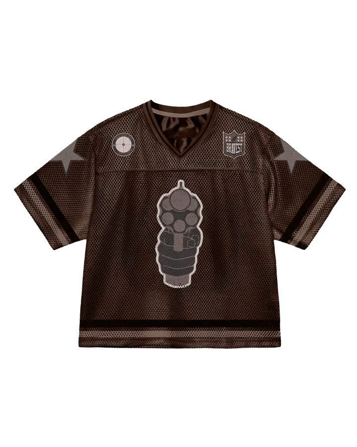 Bravest Studios Brown 911 Football Jersey