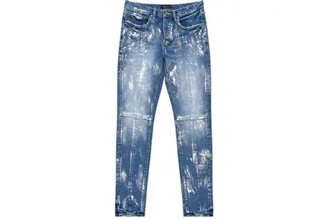Purple Brand Angel Silver Foil Dark Indigo Jeans