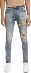 Purple Brand Camo Patched Indigo Jeans