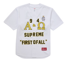 Supreme "Alpha Omega Baseball Jersey" White