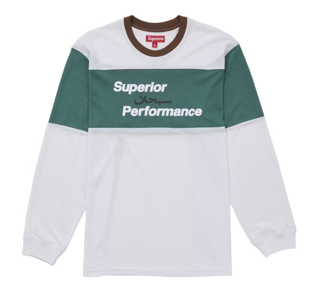 Supreme Arabic Mesh L/S Top White