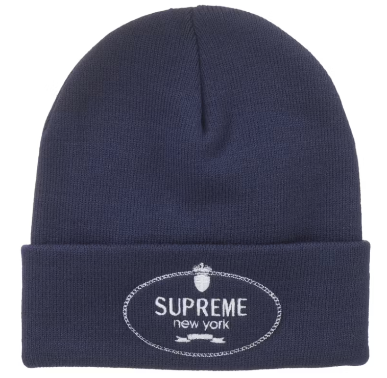 Supreme "Crest" Beanie Navy