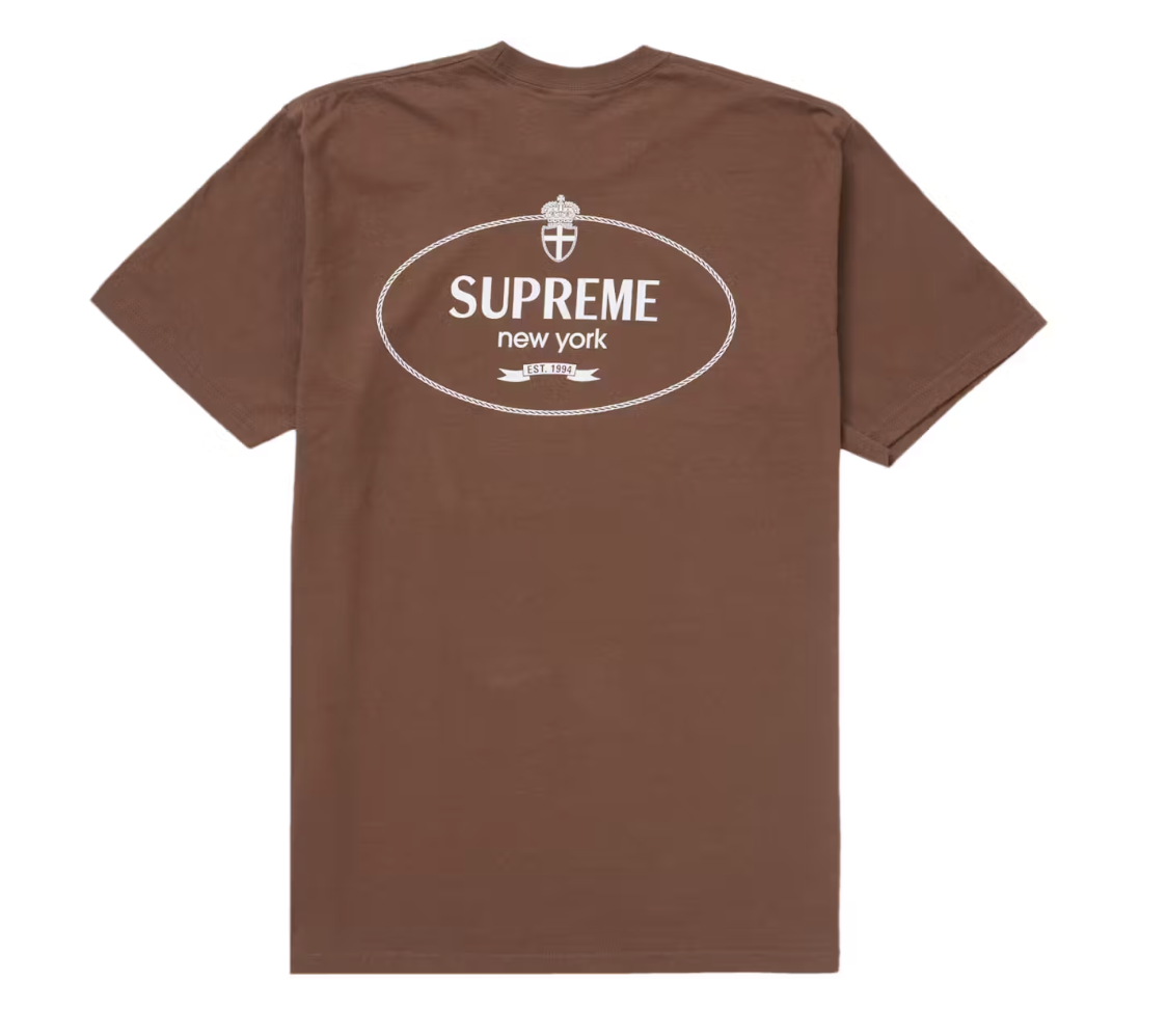 Supreme Crest Tee Brown