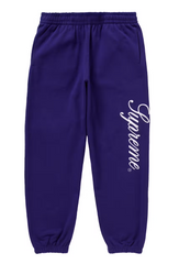 Supreme Embroidered Script Sweatpants Purple