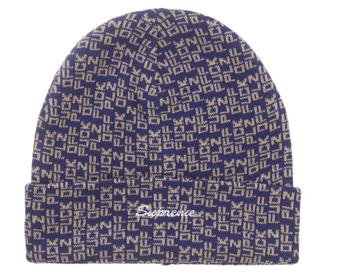 Supreme "Fuck Off" Beanie Navy