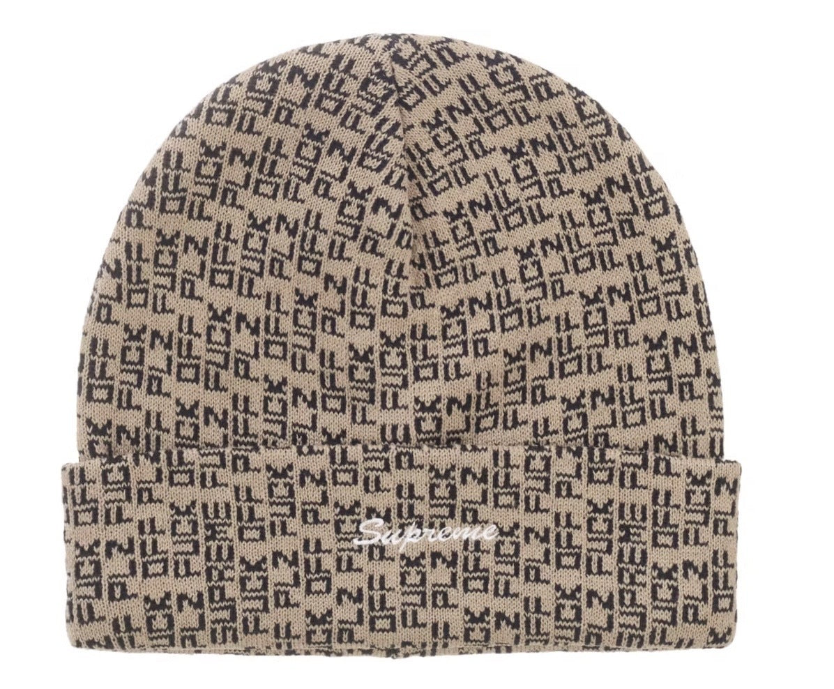 Supreme "Fuck Off" Beanie Tan