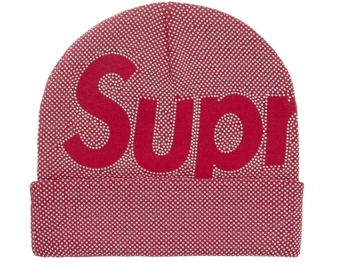 Supreme Studded Knockout Big Logo Beanie Red