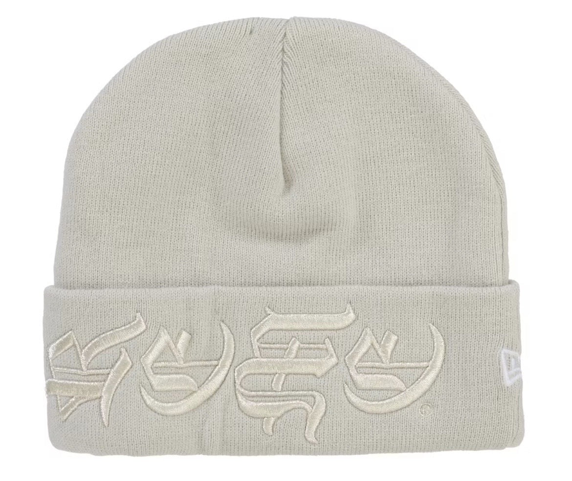 Supreme "New Era Blackletter" Beanie Stone