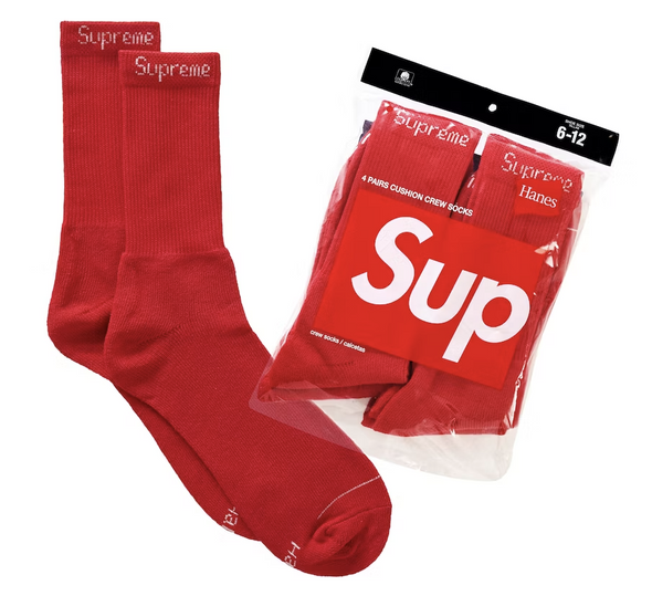 Supreme "4 Pack Socks" Red