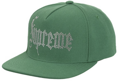 Supreme 5-Panel Rhinestone Hat Green