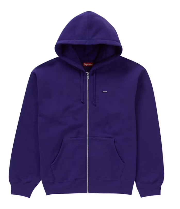 Supreme "Small Box Zip Up" Hoodie Purple