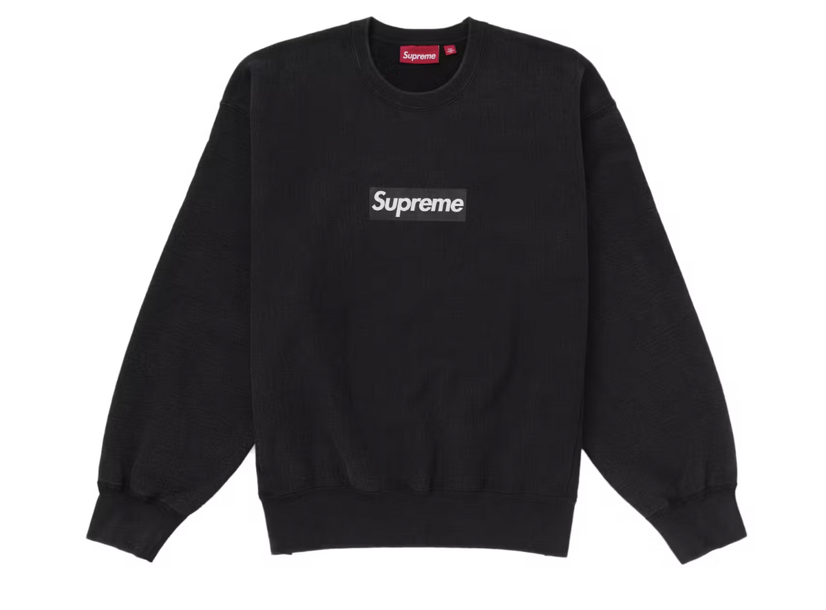 Supreme Washed Box Logo Crewneck Black