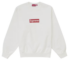 Supreme Washed Box Logo Crewneck White