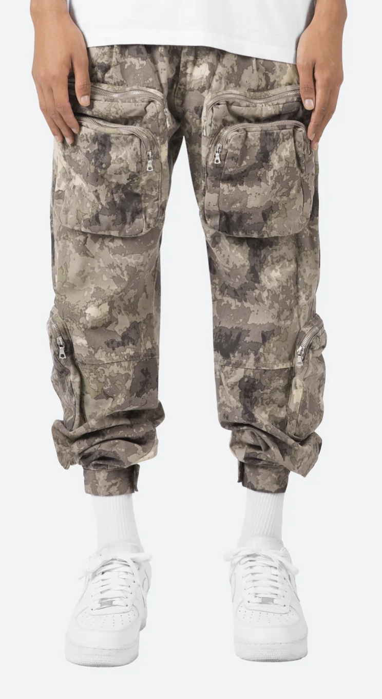 Zipper Cargo Pants Camo