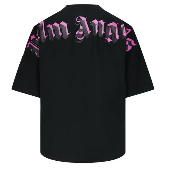Palm Angels Doubled Logo Crewneck Tee Black
