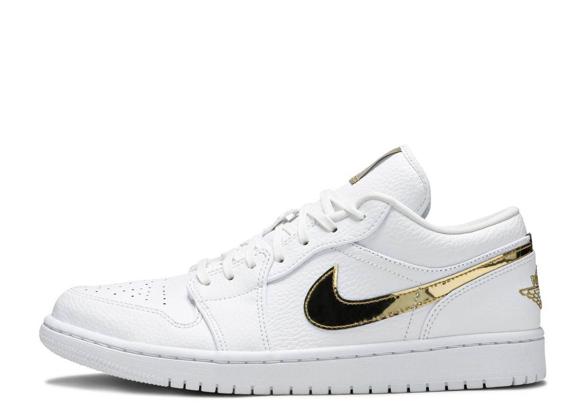 Jordan 1 Low "White Metallic Gold" Women's