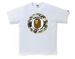 BAPE Busy Works Yellow Camo White Tee