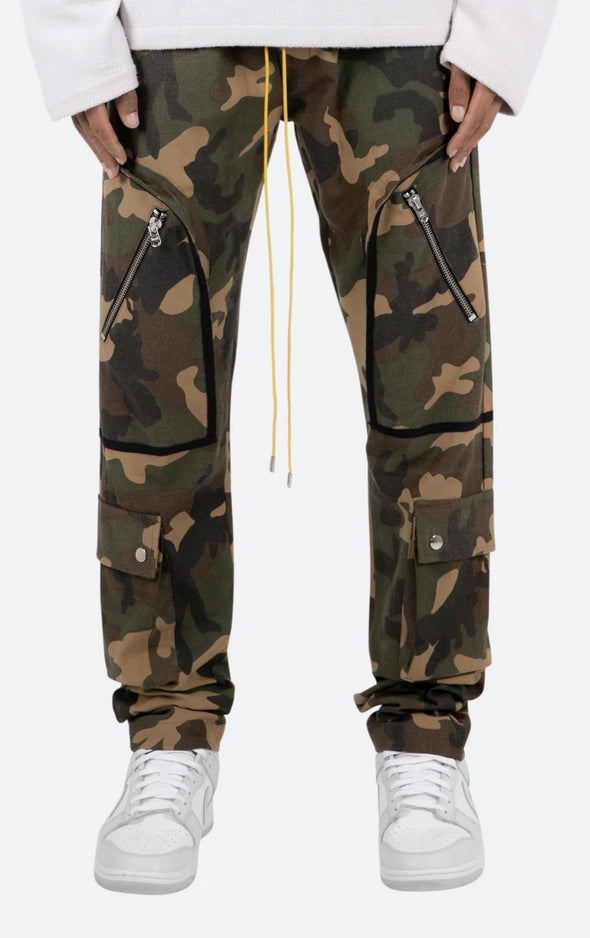 Contrast Taped Cargo Pants Camo