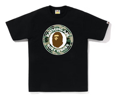 BAPE Woodland Camo Busy Works Black Tee