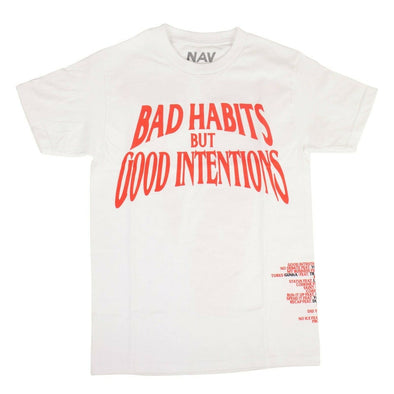 Vlone x Nav "Good Intentions Bad Habits" White Tee