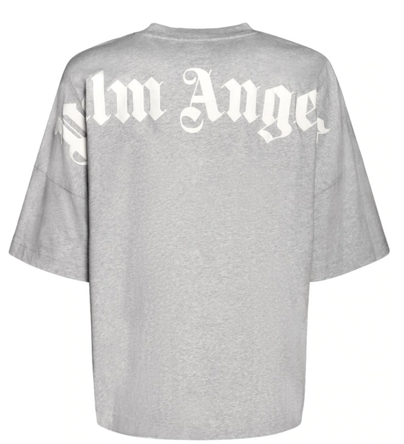 Palm Angels Mock Neck Classic Logo Grey Tee