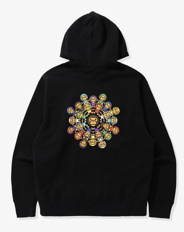 BAPE Milo Circle Relaxed Pullover Hoodie Black